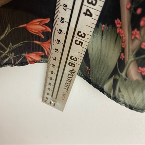 Johanna Ortiz Patterned Dress Flounce Hem Green Size XS H&M Collab Rare Bohemian - Picture 13 of 15